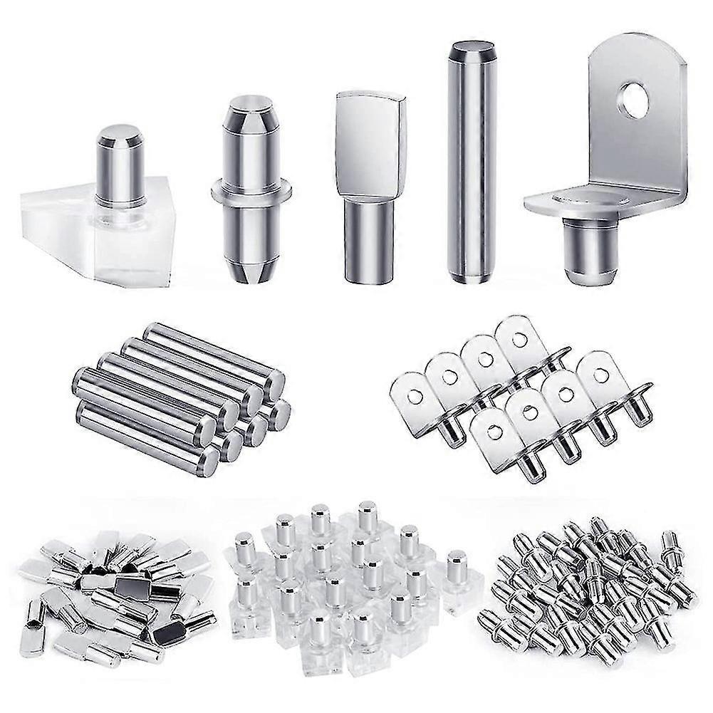 120Pcs Shelf Pegs Kit, 5 Styles Shelf Pins Shelf Support Pegs, Cabinet Shelf Pegs for Shelves Bookc