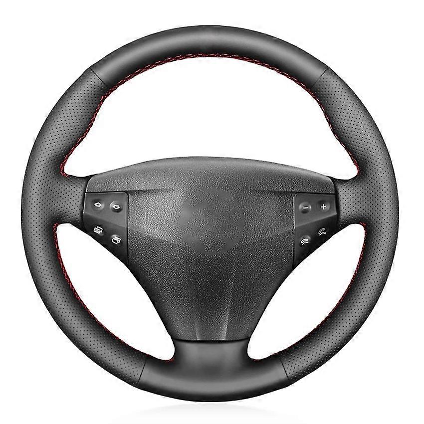 Svart Konstläder Handsömnad Bilrattkåpa För Mercedes-Benz W203 C-klass Kompressor 2001 2002 2003 2004 2005 2006