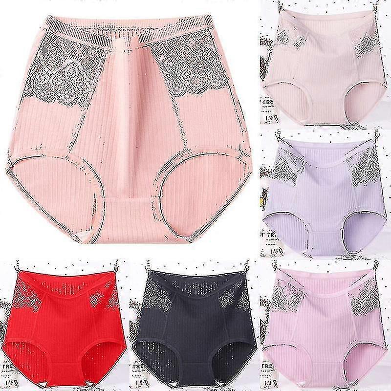 Plus Size Damunderkläder Hög midja Trosor Kvinnor Bomull Underkläder Bekväm Elastisk Mjuka Sömlösa Trosor
