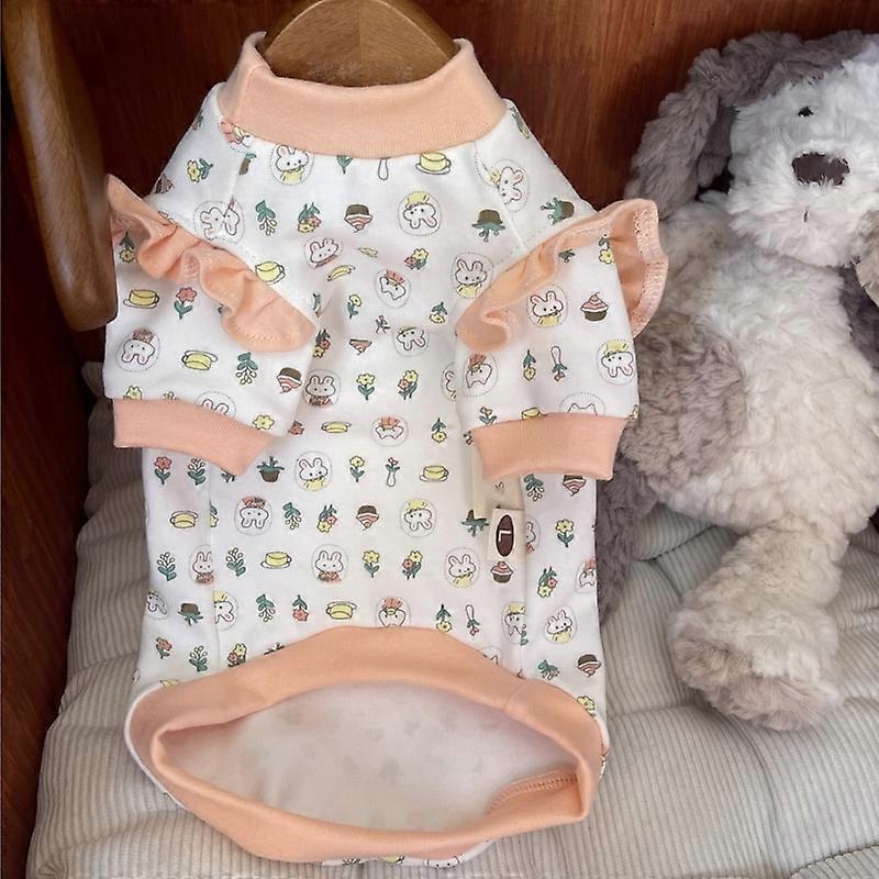 Cotton Dress for Sphynx Cat,Lace fly Sleeves Coat For Devon Rex, Cats Clothing,Soft thick Cartoon Skirt in Autumn For Kittens