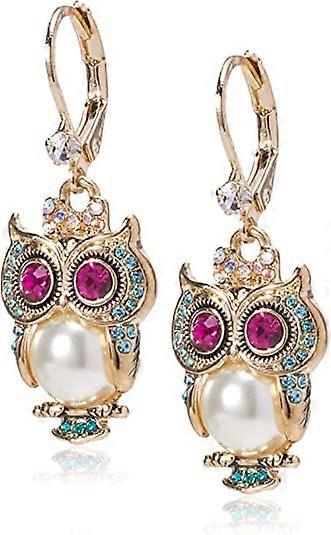Pearl Small Animal Owl Drop Earrings