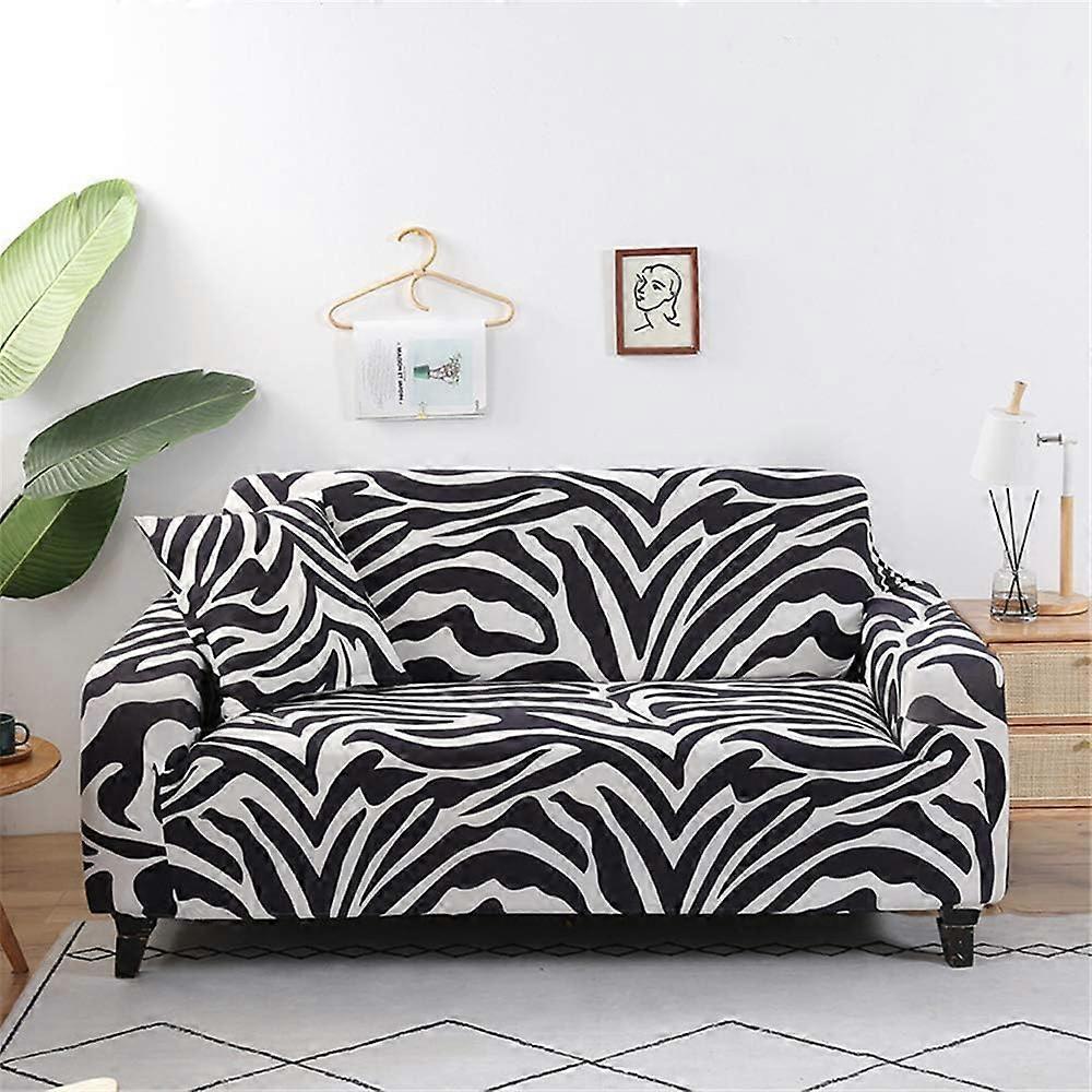Sofa Cover rinted Stretch Fabric Elastic Sofa Slipcovers Universal Arm Sofa Covers Protector (Zebra pattern,2 Seater (145-185cm))