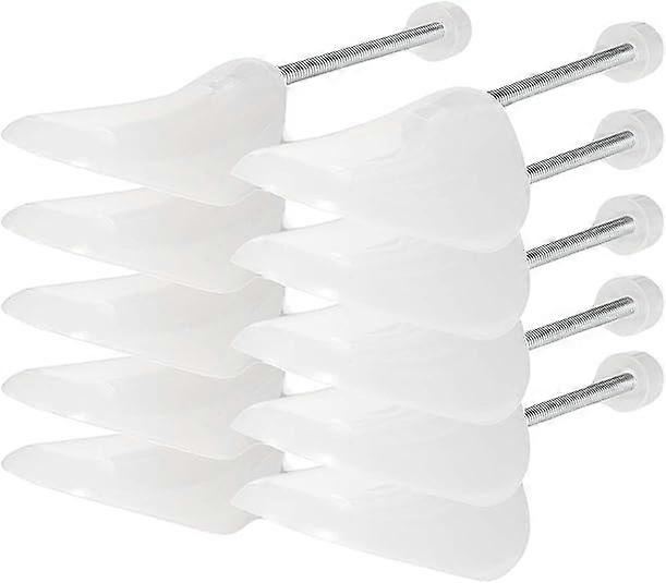Set of 5 Pairs of Plastic Shoe Trees, Shoe Shape, Adaptable Size 38-44, Transparent