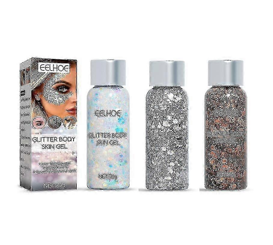 Sequin Gel Set Makeup Fish Scale Sequin Gel Glitter Stage Performance Eyeshadow Makeup Props