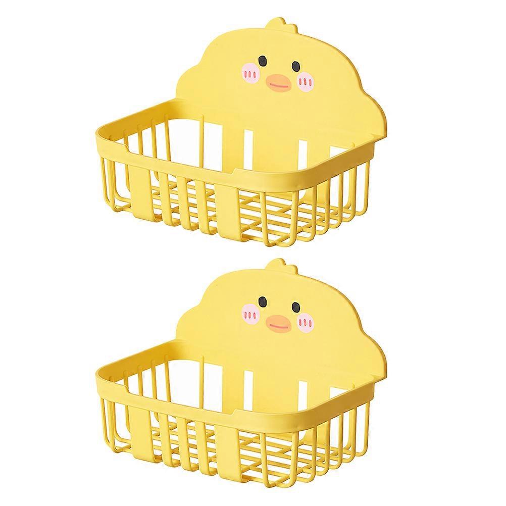 2pcs Decorative Paper Storage Racks Punch-free Toilet Paper Holders Wall-mounted Storage Racks