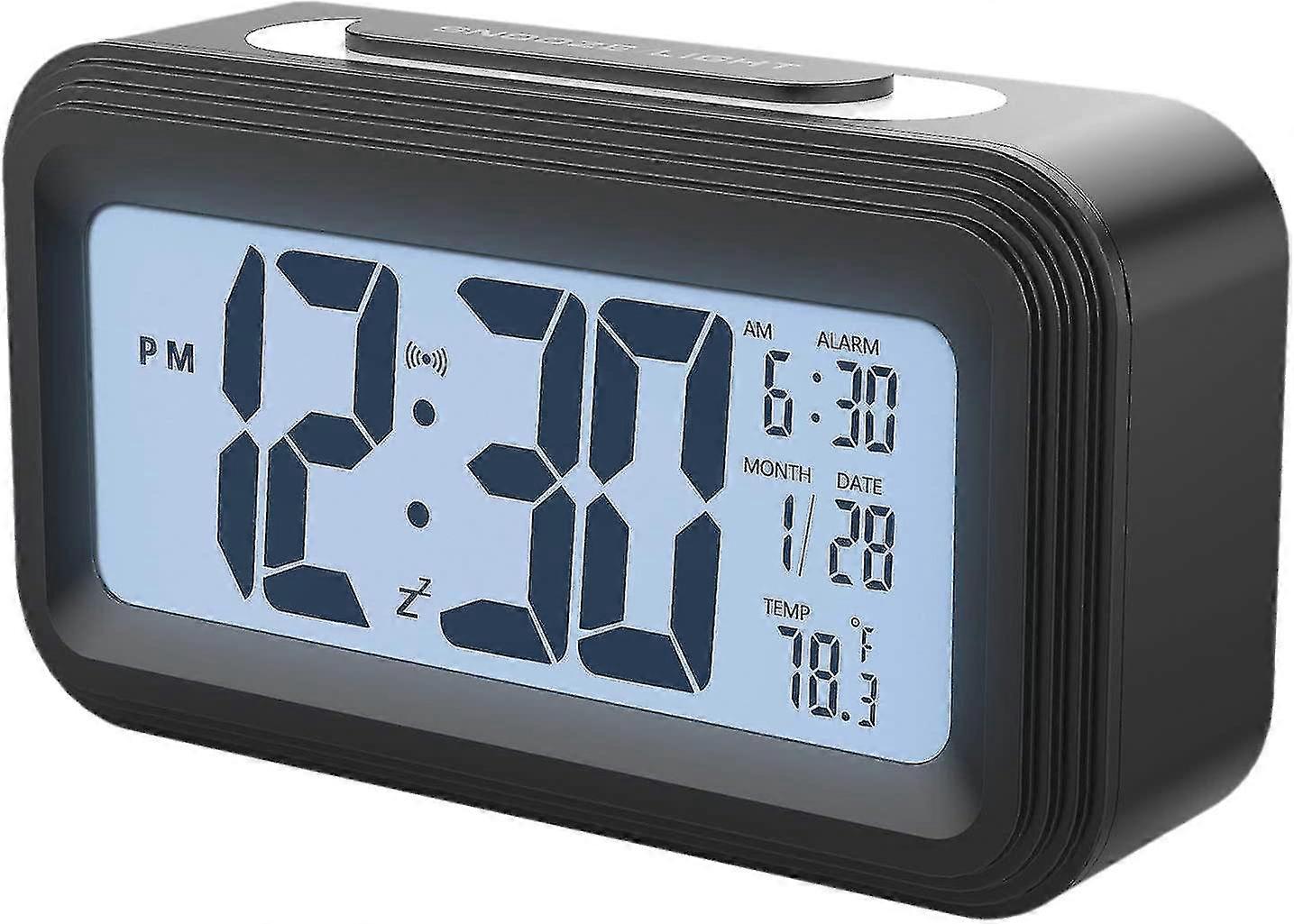 Upgrade Version Battery Operated Alarm Clock, Electronic Grooe Lcd Display
