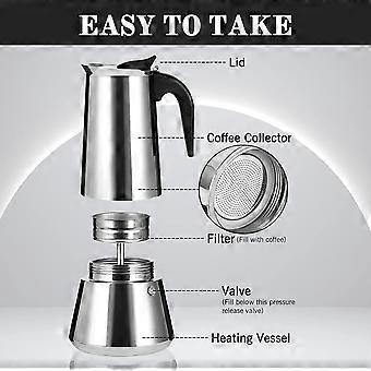Stainless Steel Stovetop Moka Pot Espresso Maker Percolator 12 Cup 600ml  Portable Italian Greca Cuban Coffee Maker for Big Family Home Office  Camping, | Fruugo NO