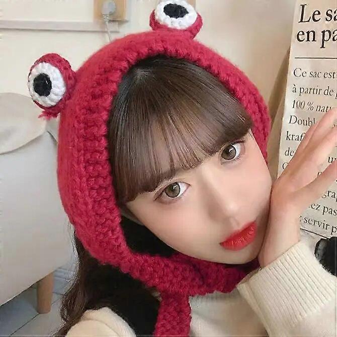 חורף גולגולות נשים חמודות כובע צפרדע סרוגה כובע סרוג תחפושות כובעי שעועית כובע נשים כובע היפ הופ צילום אביזר מתנה למסיבה