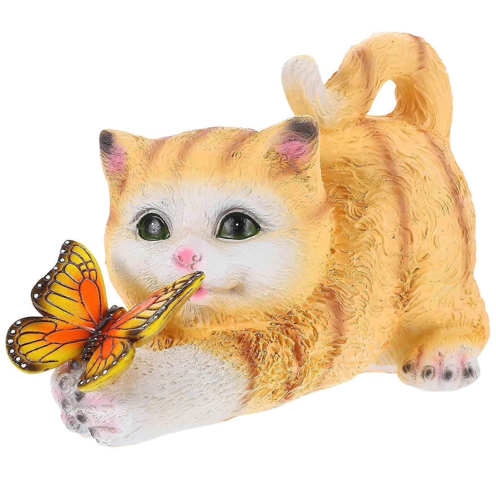 Realistic Simulation Cat Figurine Resin Simulated Animal Model Artificial Cat Model