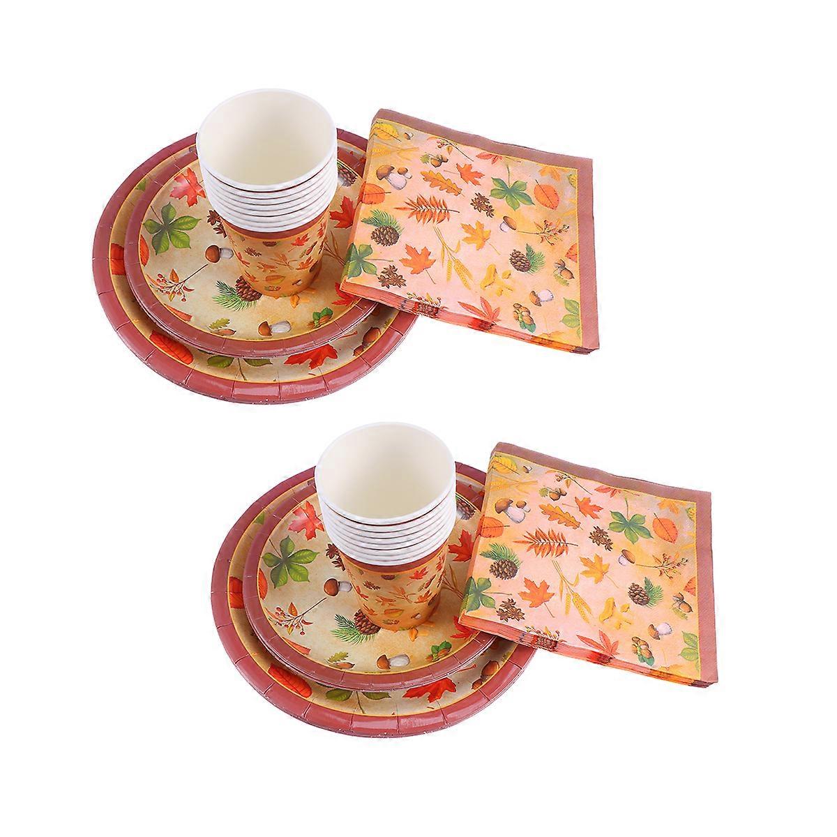 44 Pcs Dining Table Decor Party Dinnerware Set Disposable Napkins Disposable Dinnerware Cups Dining Room Decor Table