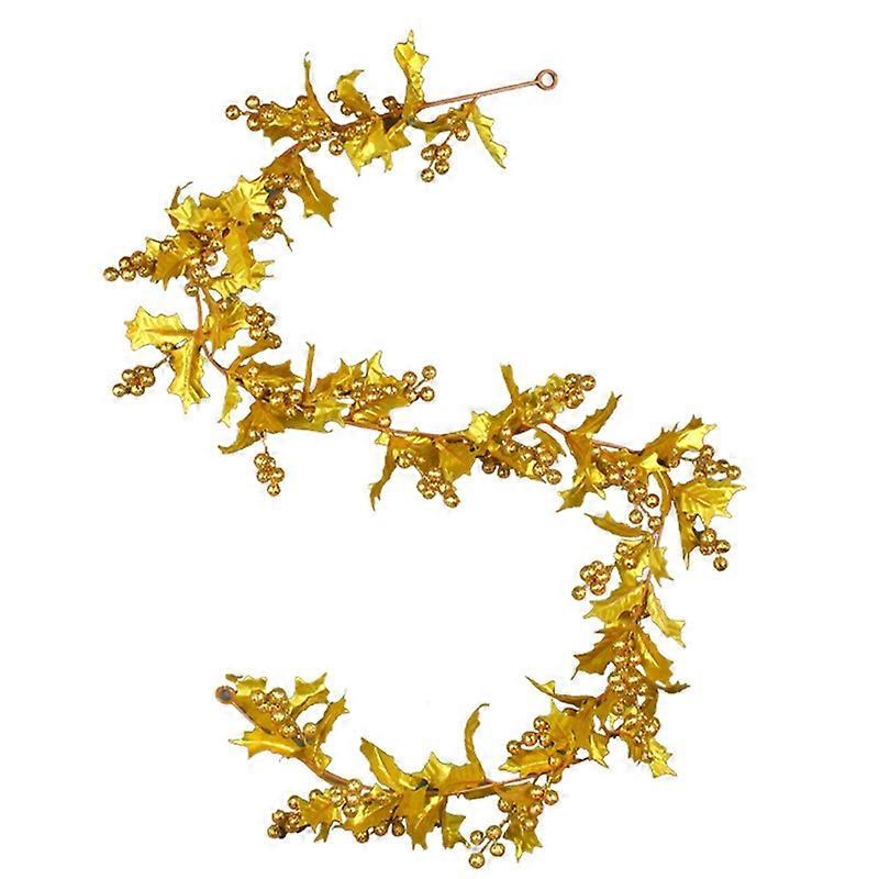 Artificial Plant Vivid Realistic Eco-friendly Ornamental 3D Effect No Withering Non-Fading Silk Nature Gold Colors Artificial Leaf Vine Party Ornament