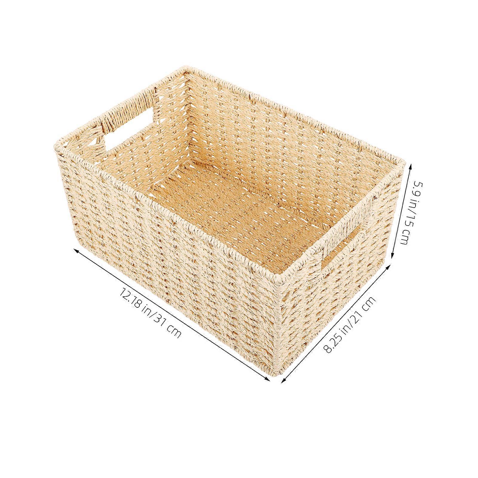 Woven Basket Multi-Function Storage Basket Sundries Storage Basket Desktop Organizer Basket