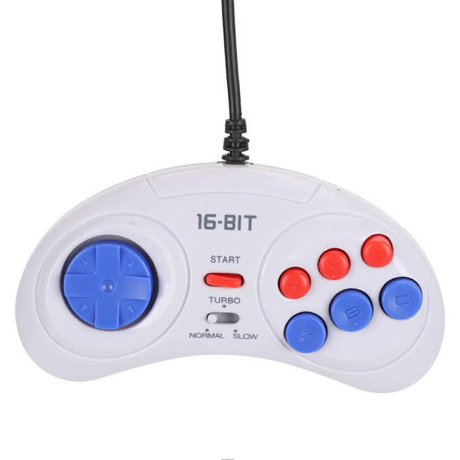 Wired Gamepad Plug And Play 6-Key Layout Disc Direction Button Acceleration Ergonomic No Delay Game Joystick for SEGA Console 16bit QingHai
