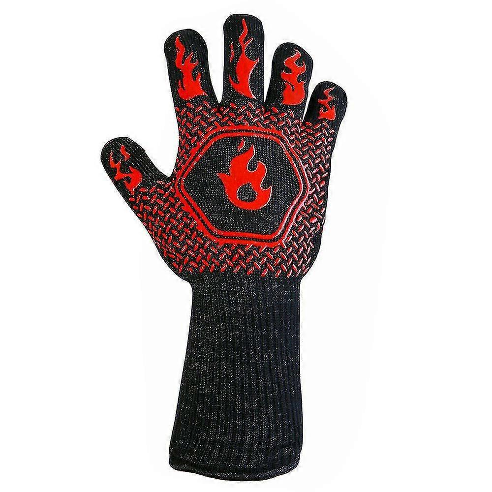 Flame Retardant Bbq Gloves Double-layer Heat Proof Resistant Mitt Extra Long Thick Insulation For
