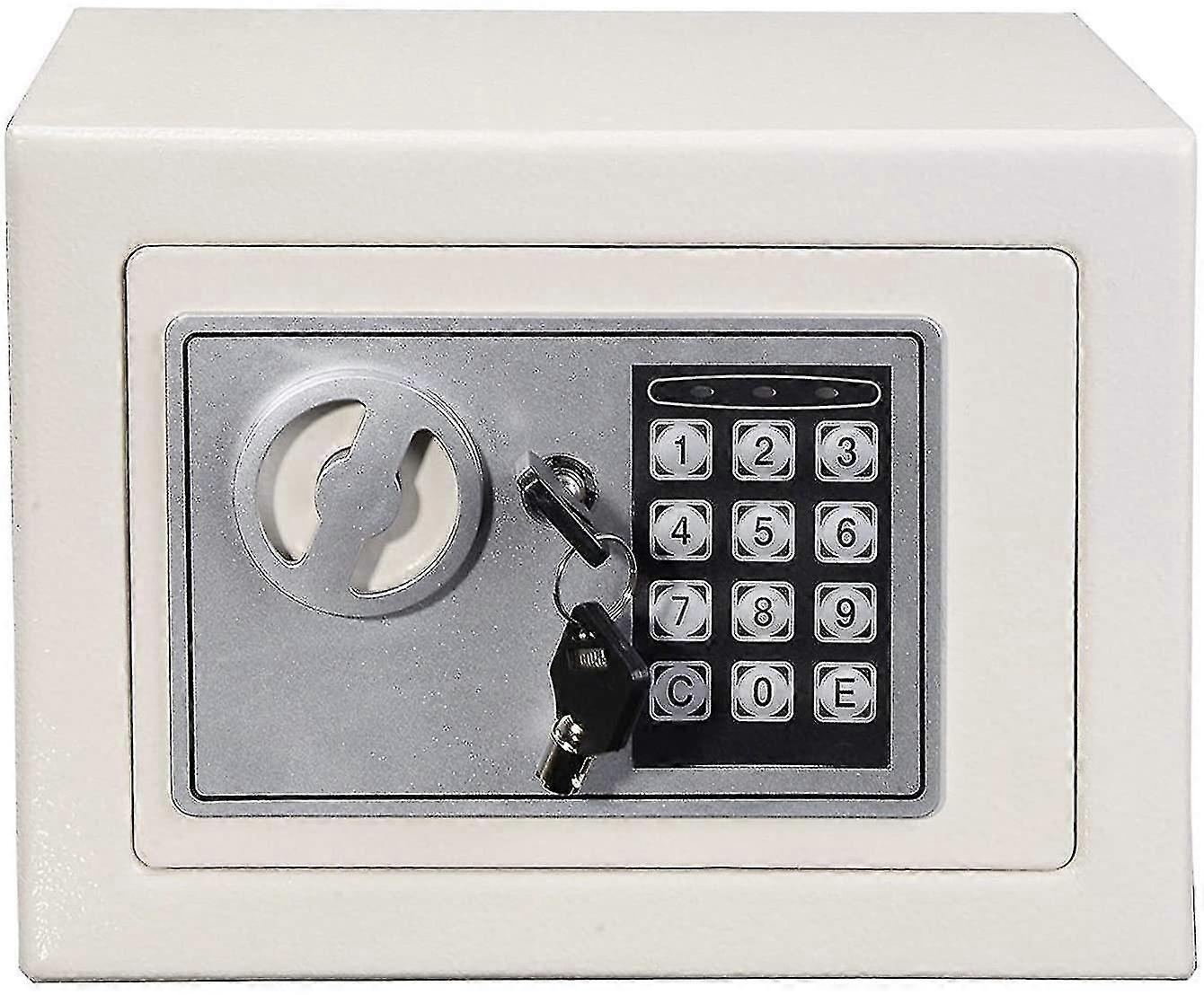 Naiwang כספת מפתח רכוב על הקיר 4.6l אבטחה פלדה דיגיטלית מנעול תיבה אלקטרונית בית כספת דיגיטלית אלקטרונית עם 2 מפתחות למשרד הביתי כסף מזומן 