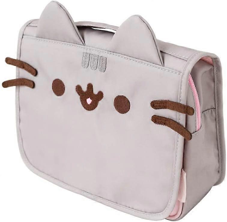 icial Pusheen ハンギング トラベル トイレタリー バッグ |ハンギングフック付きハンギングトイレタリーバッグ、100%防水トラベルバッグ、メイクアップトイレタリーバッグ、化粧品バッグ、膿