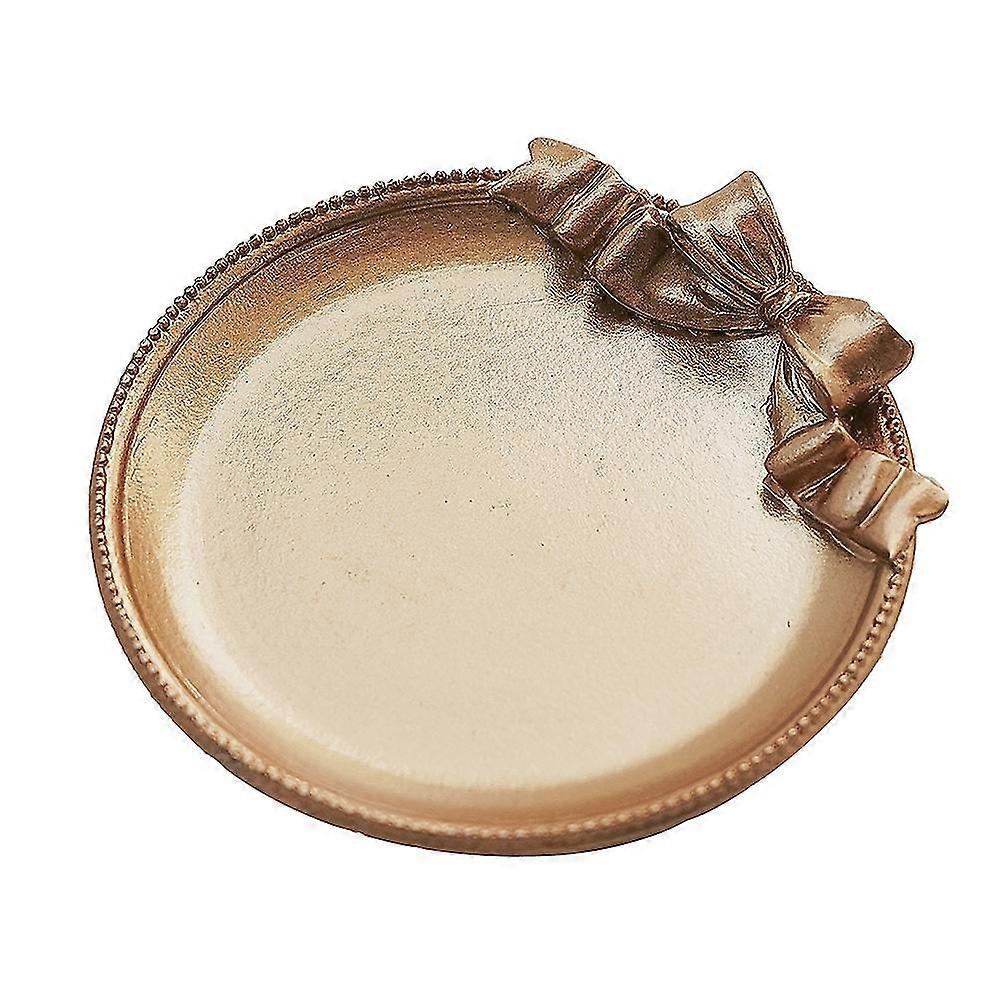 Retro Square Round Bow Tray Scented Candlestick Candle Base Desktop Creative Storage Decoration Container Ornaments