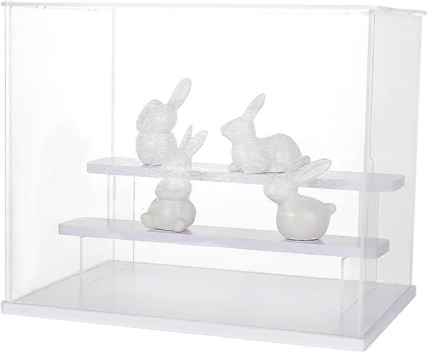 1 Set 3 Tier Display Case Clear Plastic Display Case with Tier Holder Risers Dustproof Protection Showcase for Collectibles Anime Figure(3 Tier 12.4*8