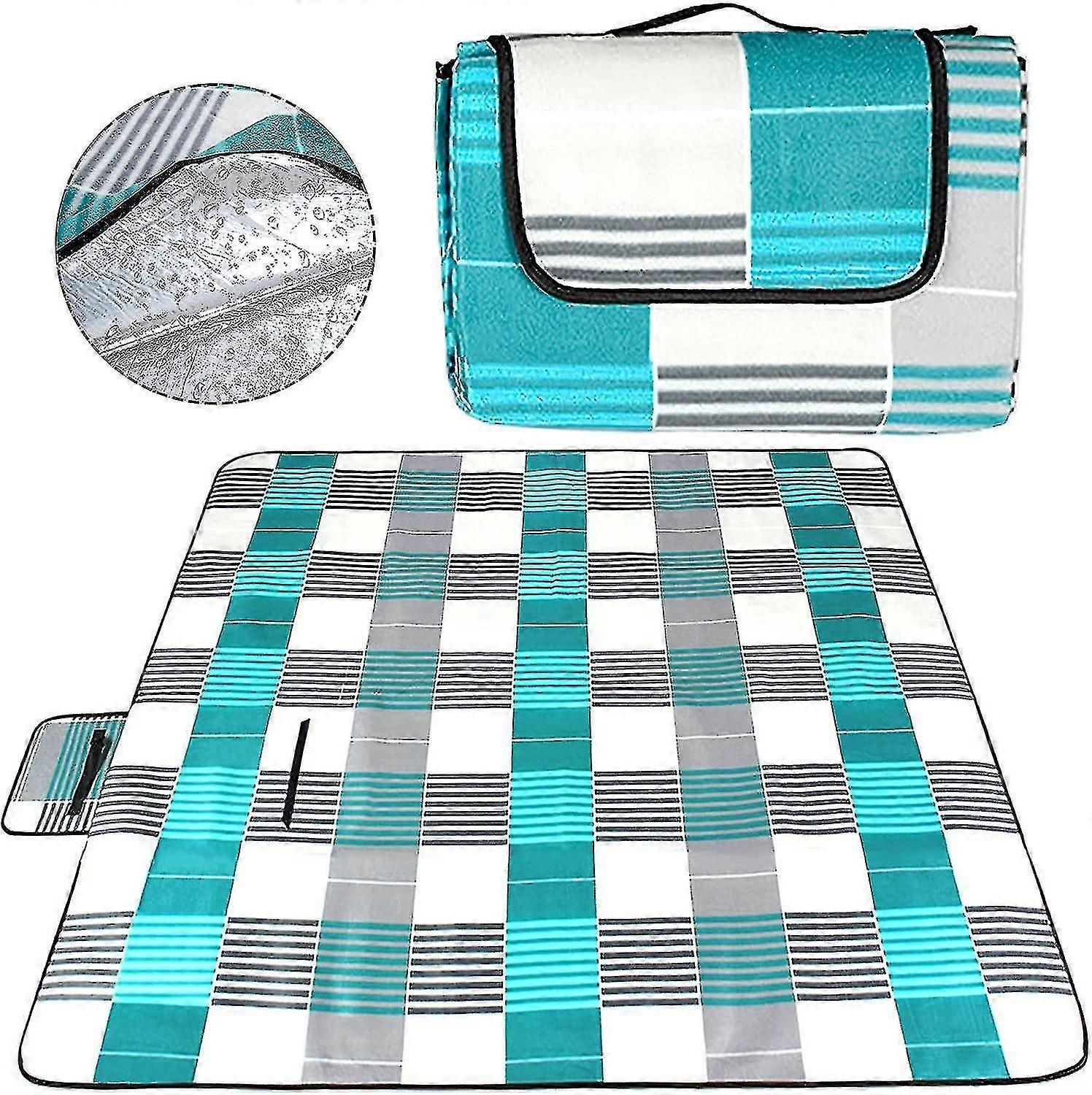 Foldable, For Camping, With Handle, Picnic Blanket With Waterproof Backing 200 X