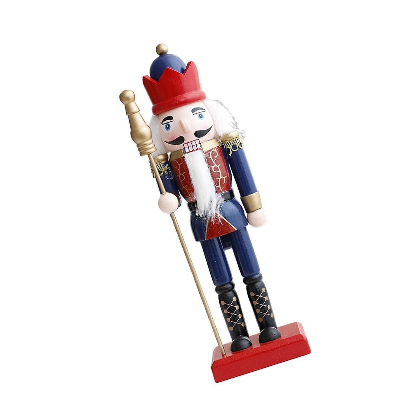 Nutcracker Figurine Desk Collectible Statue for Fireplace Living Room Mantel Argent