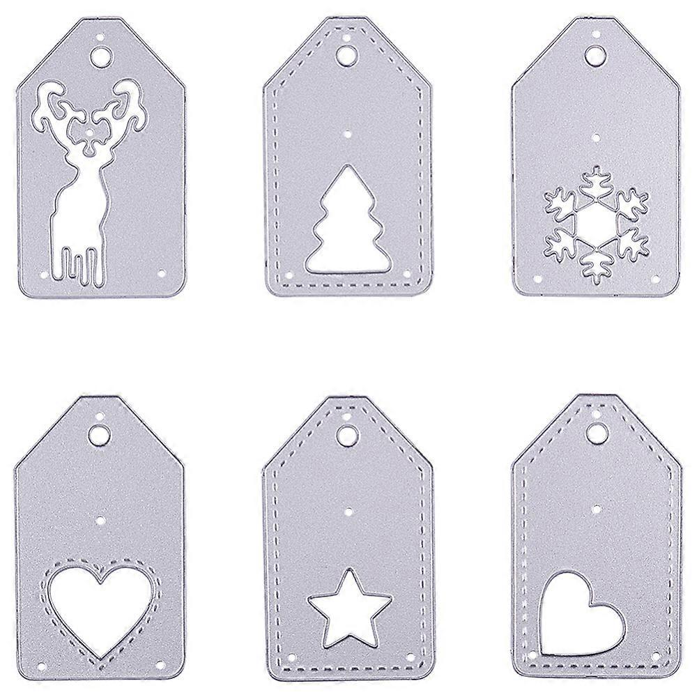 Frame Metal Cutting Dies Stencils for DIY Scrapbooking/Photo Album Decorative Embossing DIY Paper Card Matte Platinum 6.2x3.7cm 6pcs/set