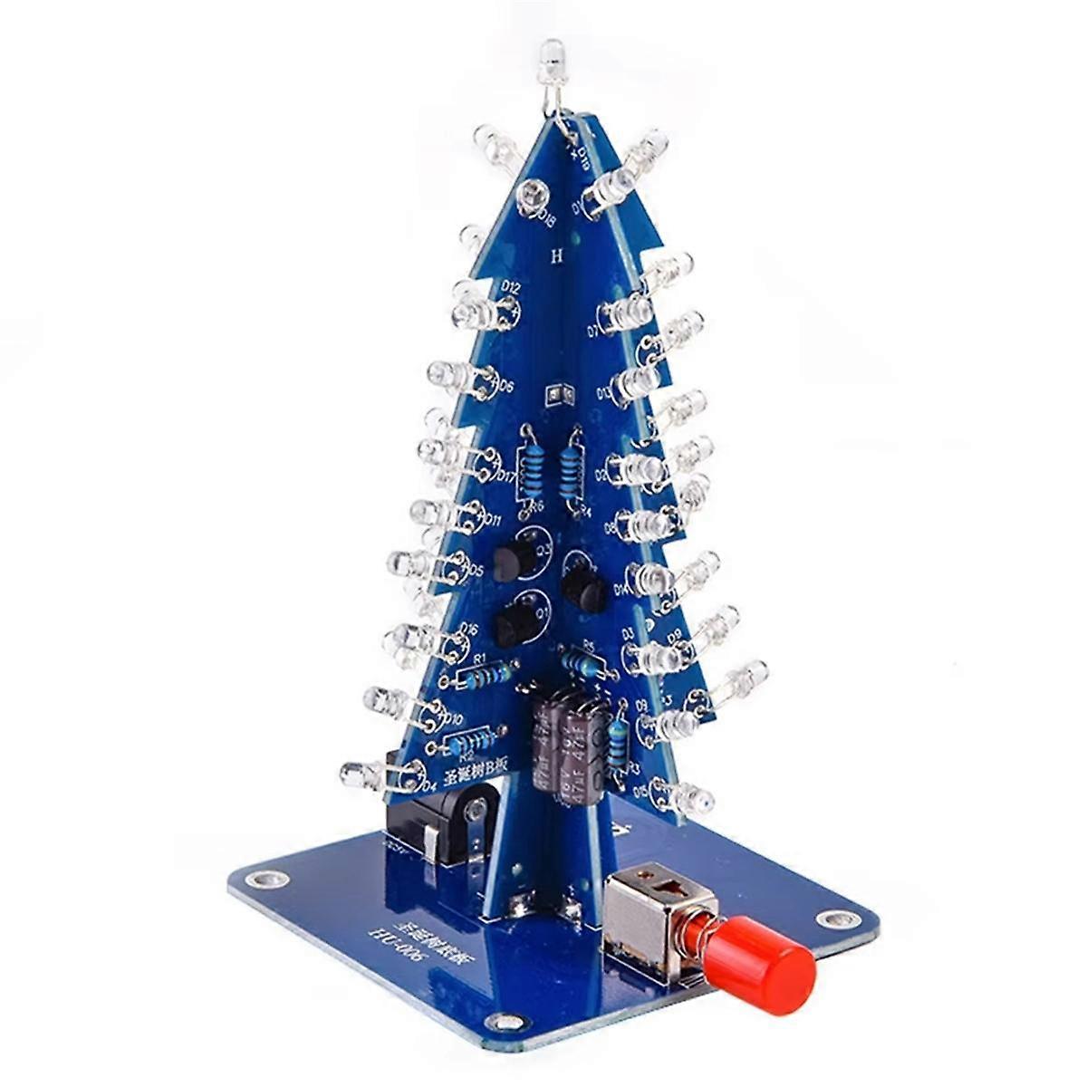 RGB LED Flashing Christmas Tree DIY Kit Electronics Soldering Colorful 3D Xmas Tree DIY Kit for Sol