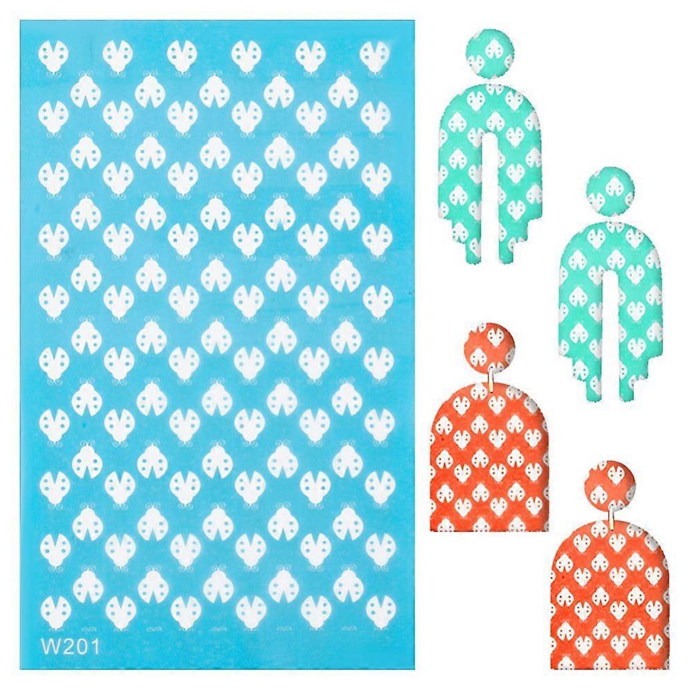 Nylon Impression Mat Mold Rectangle Ceramic & Clay Tools Ladybug Pattern 14.8x9x0.002cm