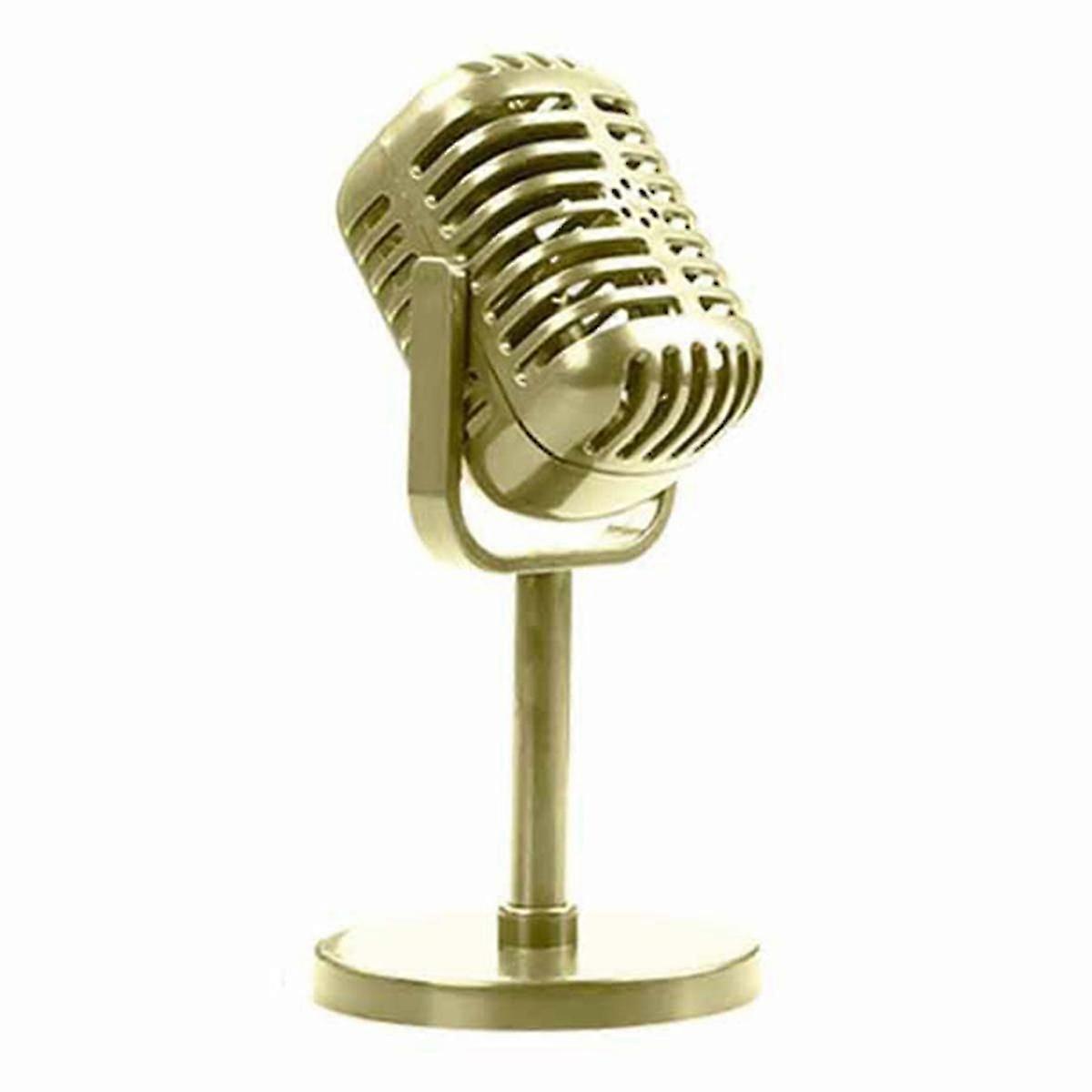 Classic Retro Dynamic Vocal Microphone Vintage Mic Universal Stand For Live Performance Karaoke Studio Recording Gold