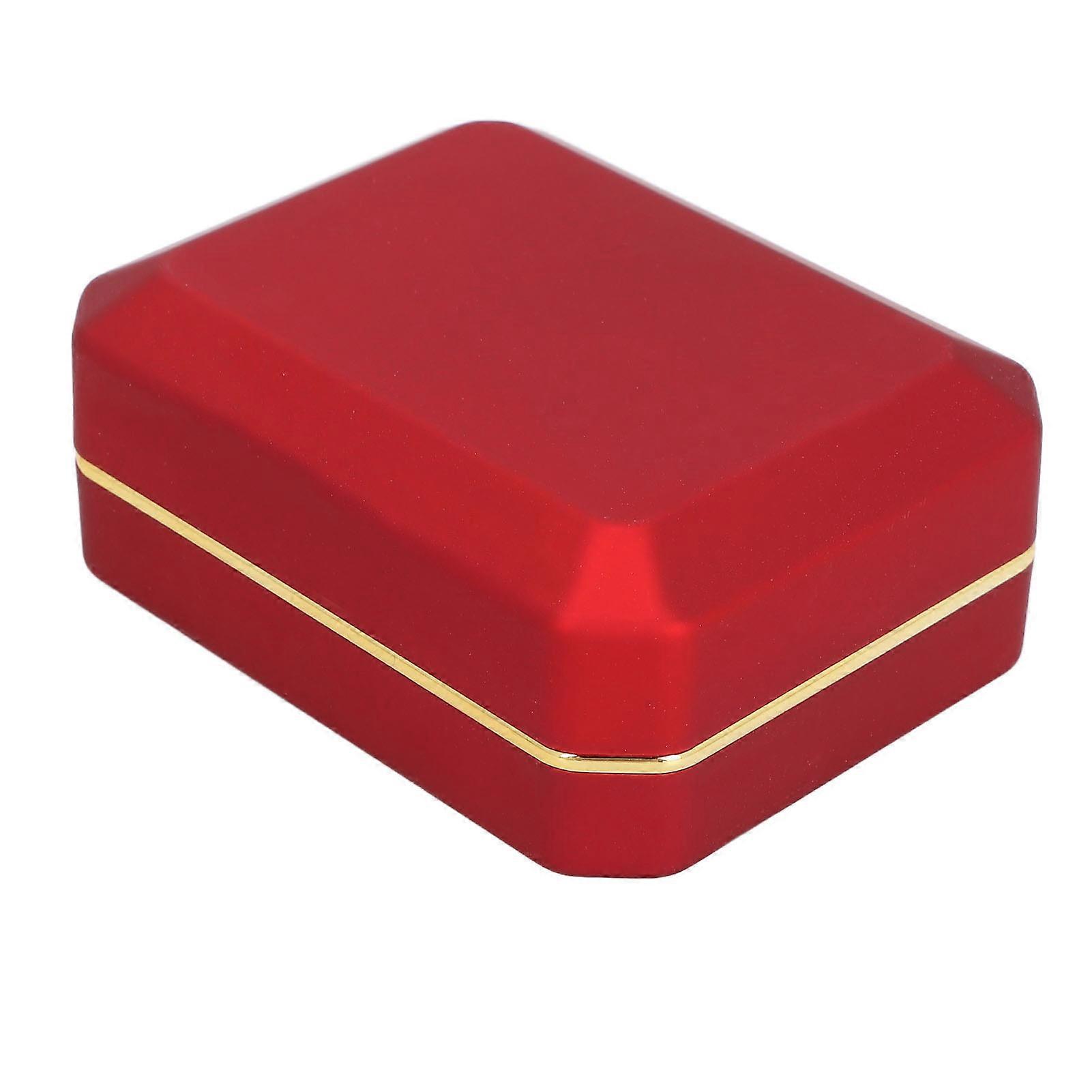 Red Jewelry Display Box - Light Flocking Inside for Rings and Pendant Storage