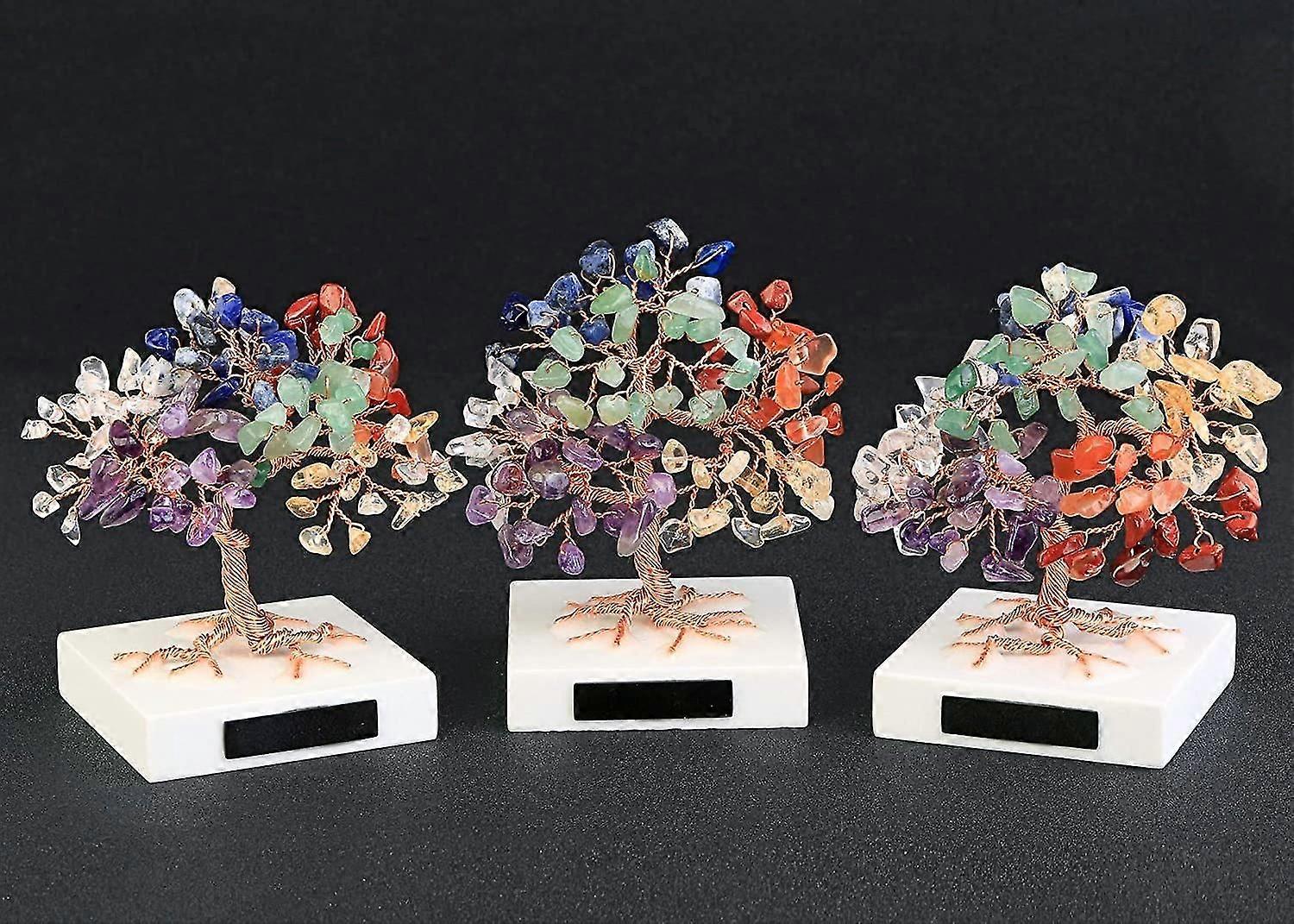 Kalifano Albero Della Vita Con 360 Cristalli - Bonsai Chakra In Pietre Preziose Per Fortuna E Guarigione 20cm
