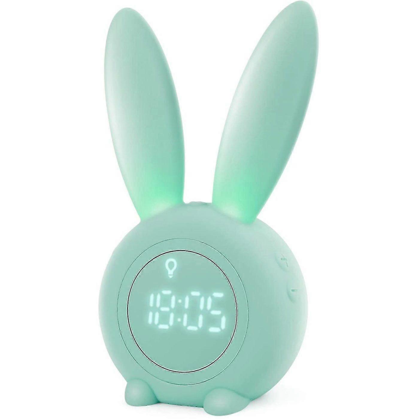 Beautiful Rabbit-shaped Induction Morning Alarm Clo, ligent Automatic Setting Of The Breathing Light, Automatic Display Of Time, Date And Tempe,4273