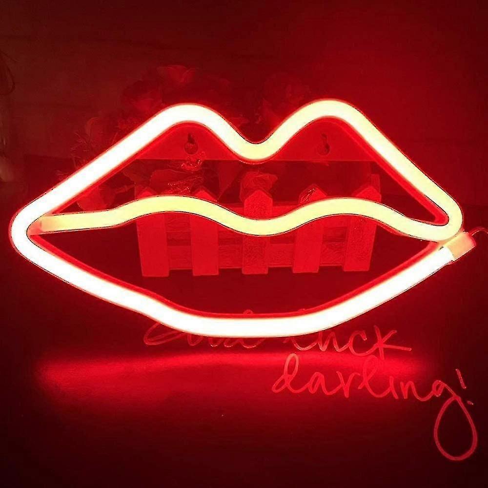 Led Red Lip Neon Night Light Is Suitable For Valentine's Day Decoration Wedding