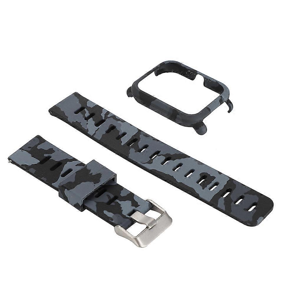 Silicone Watch Band Strap & Protective Shell Frame Replacement for Amazfit Smartwatch