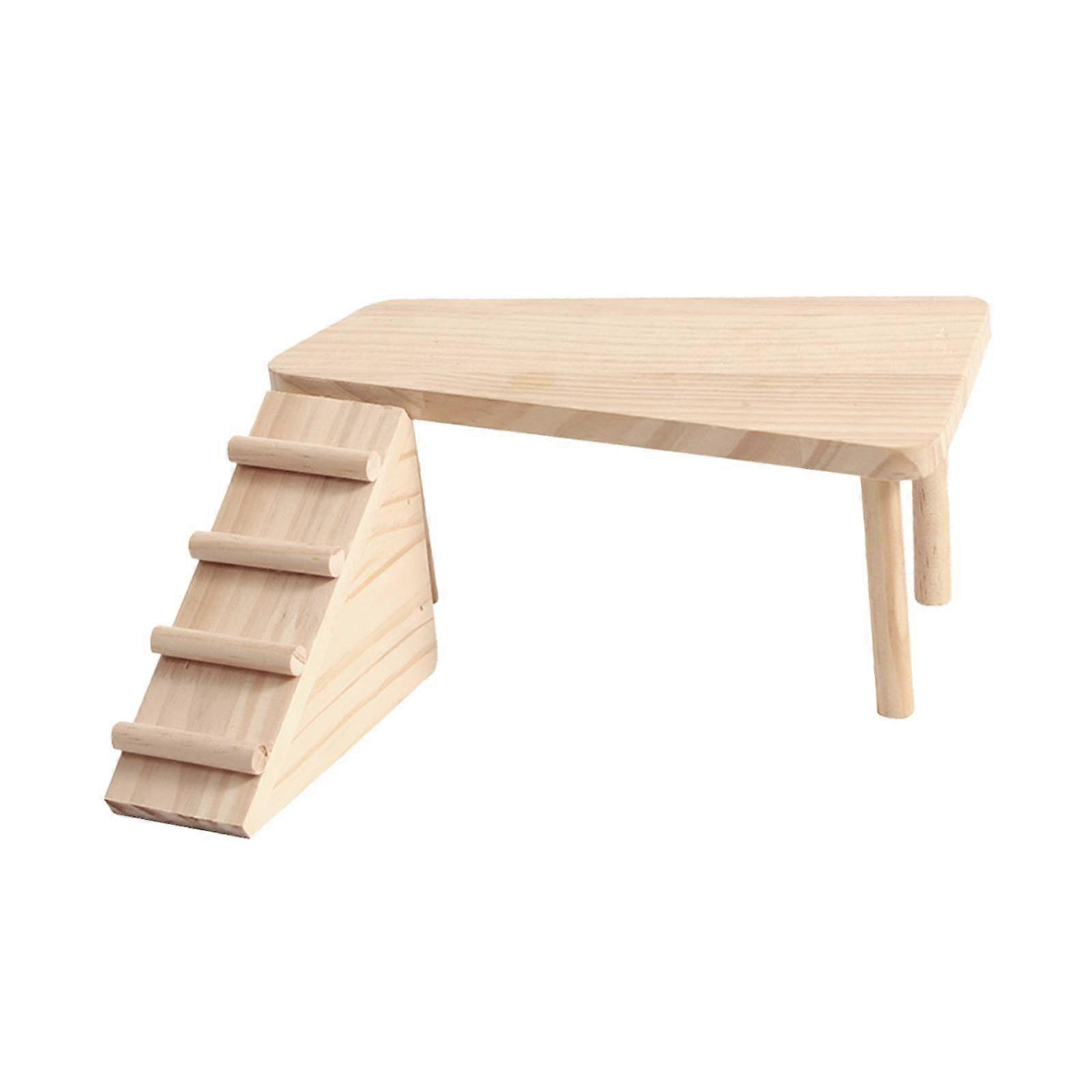 Hamster Platform with Ladder Hut Hamster Wood House for Gerbils Lemmings Rat Style A