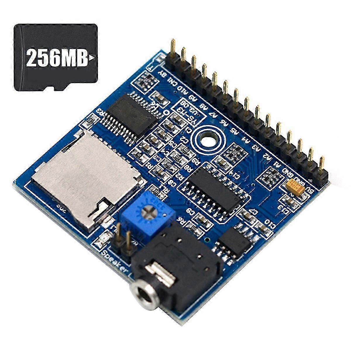 Module de lecture vocale + carte mémoire de 256 Mo compatible avec MP3 Prompt Trigger Broadcast MCU DIY Broadcaster MP3 Voice