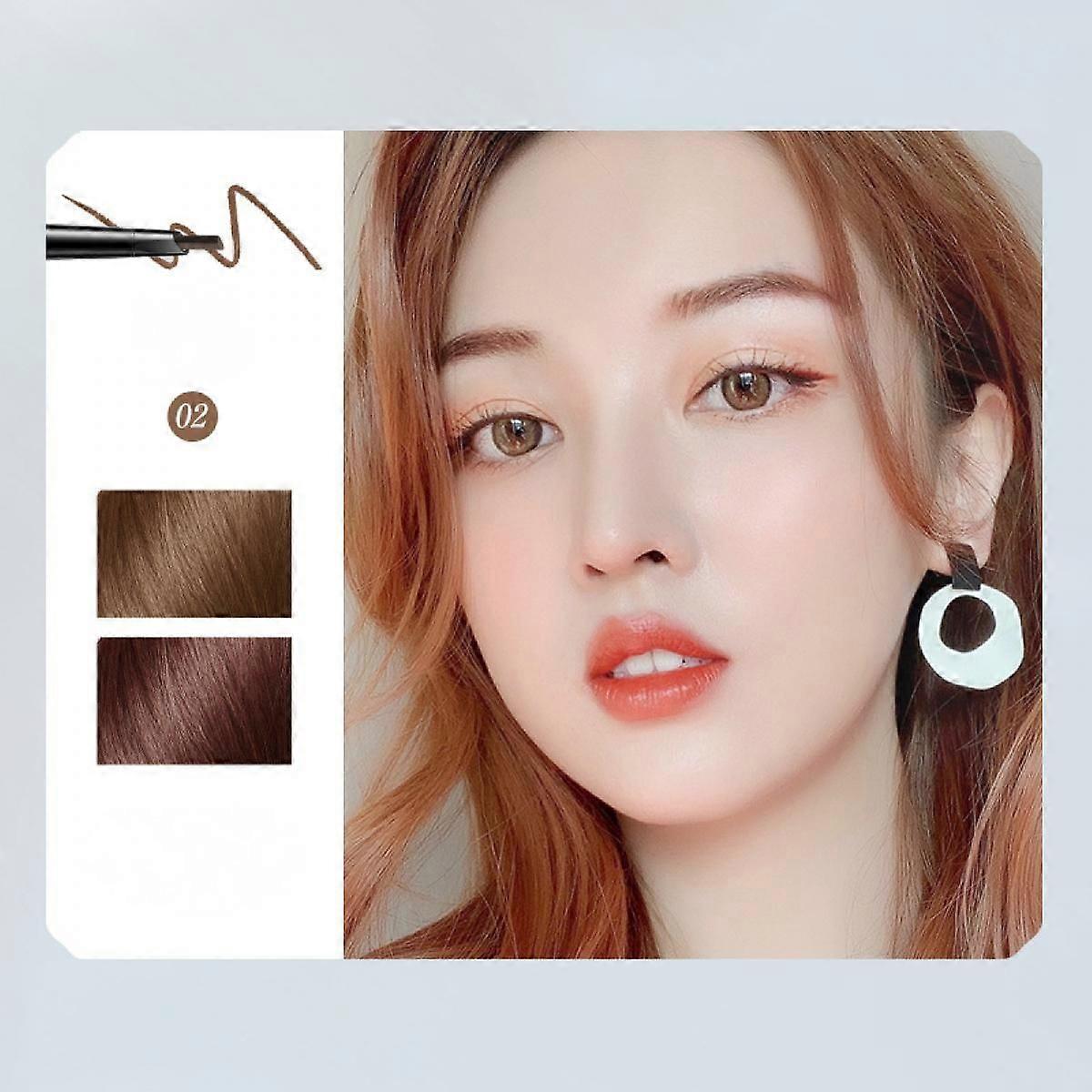 Eyebrow Pencil in Teardrop Tip w/ Spoolie Brush, Dual Ended Eyebrow Pen - Long Lasting Natural Fills and Defines Brow Tint