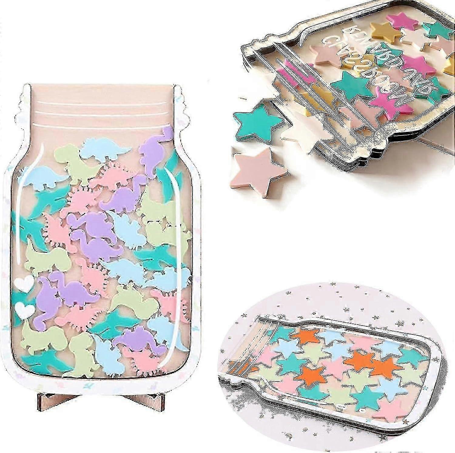Star Reward Jar For Kids, Incentive Jar, Personalized Stars Reward Classroom Responsibility Routine Training Reward Board For Kids -xx
