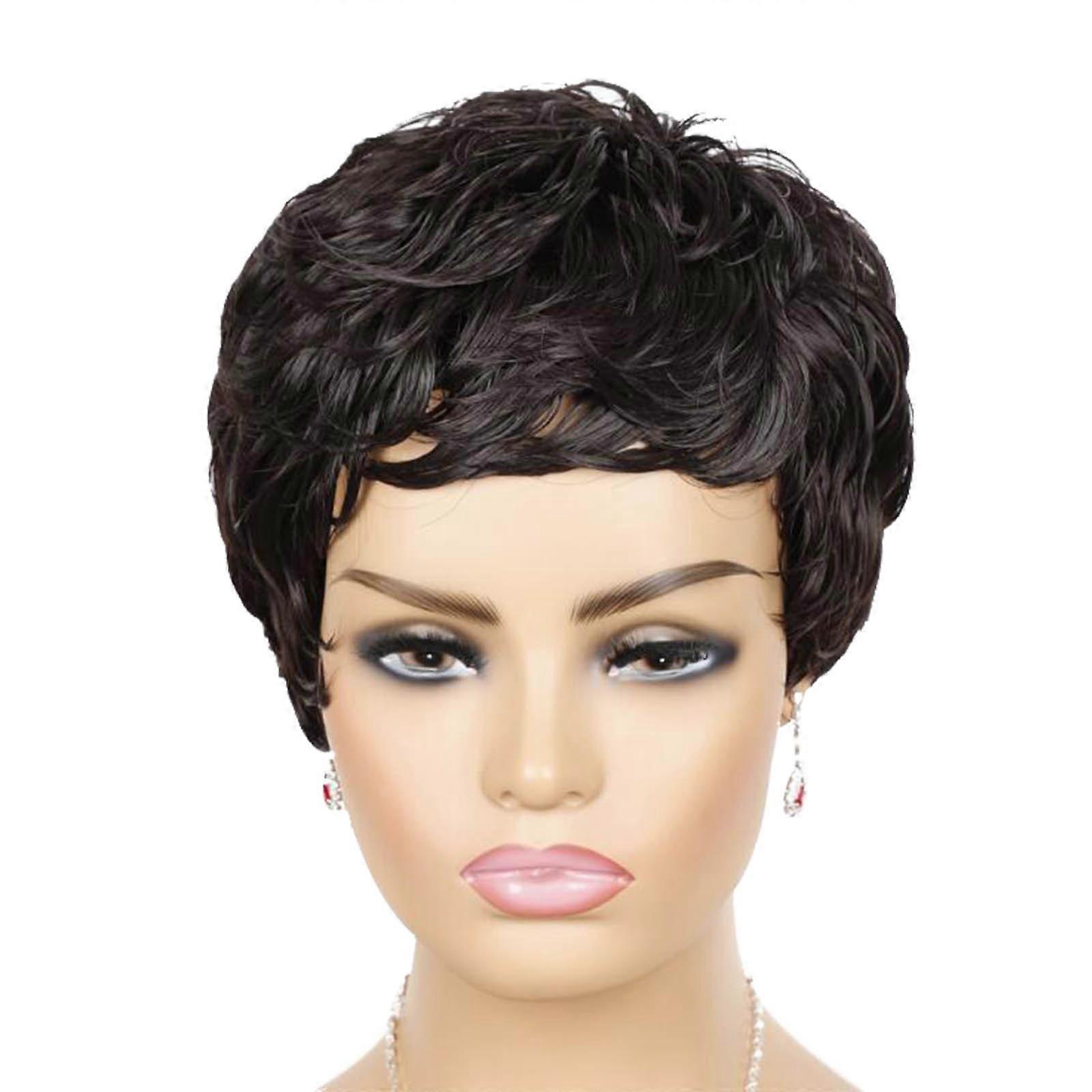 Short Wig Color Bleaching And Dyeing Bangs Short Curly Hair High Quality