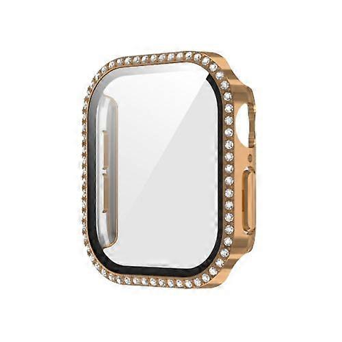 For Apple Watch Series 10 46mm Plating Diamond PC Hybrid Tempered Film Watch Case