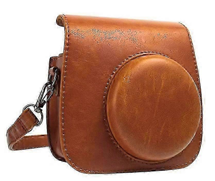 Camera Case For Instax Mini 12 Camera, Camera Pouch Storage Bag Protective Smooth Pu Leather With Shoulder Strap And Built-in Pocket, Instant Camera A