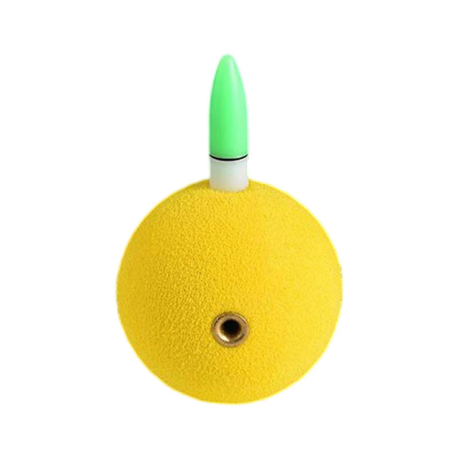 Fishing Float and Bobbers for Saltwater 28mm Diameter Buoyancy Float EVA Spherical Fish Float Lighted Bobber Yellow