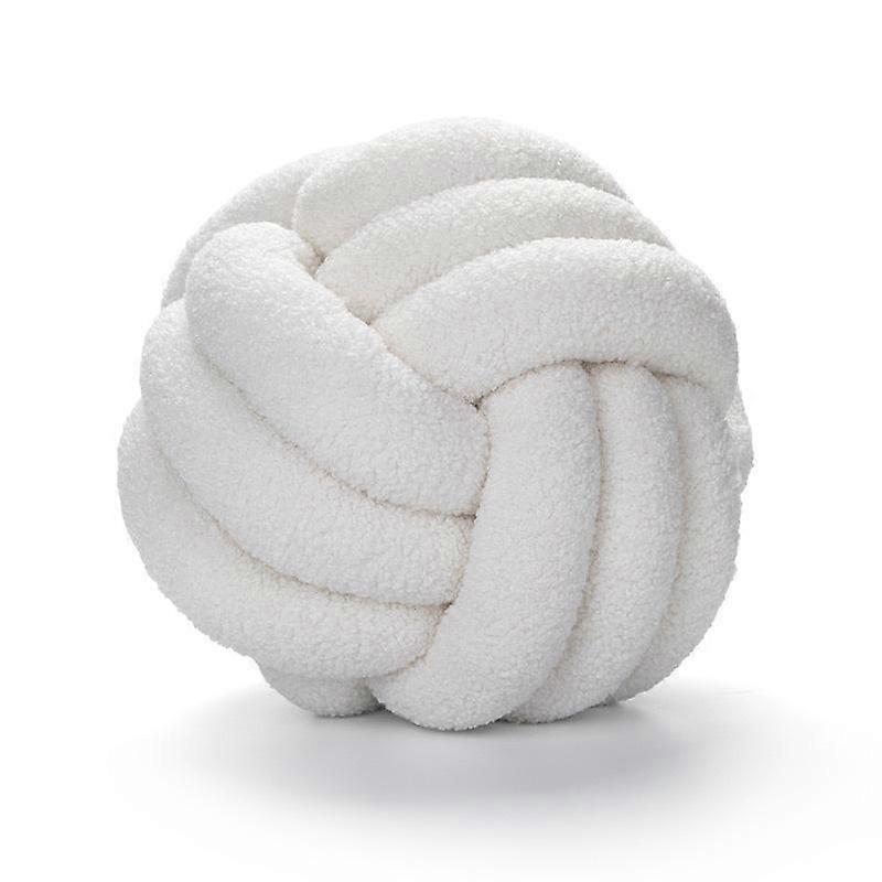 Hand Knit Knotted Ball Pillow Lambswool Roll Cushion Sofa Pillow Living Room