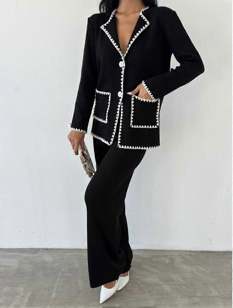 Women  Knitted 2 Piece Jacket/pants Set