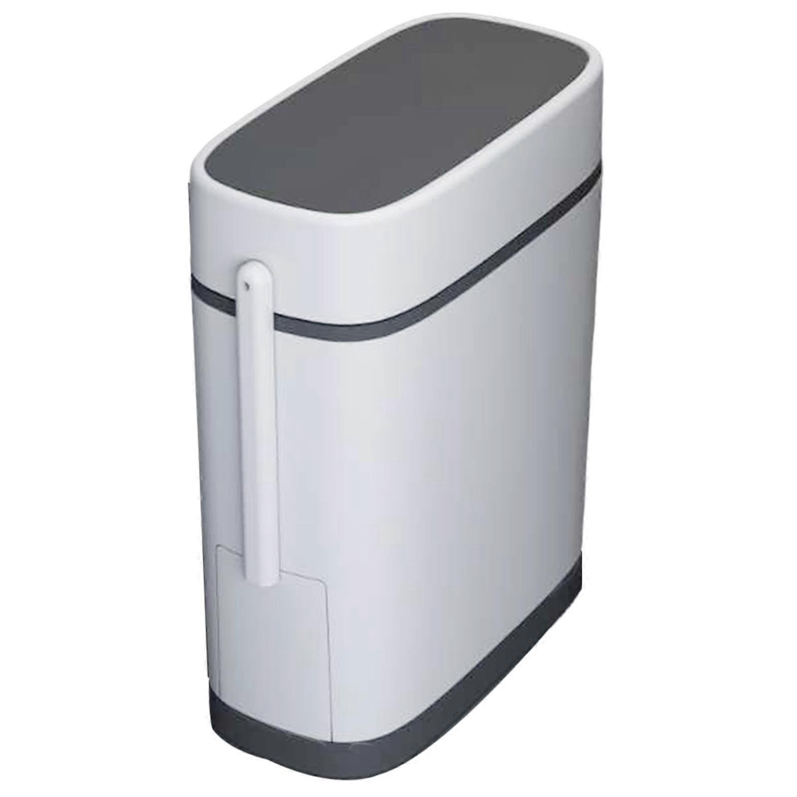 12L Trash Can Press Lid Double Barrel Narrow Waste Bins Garbage Container for