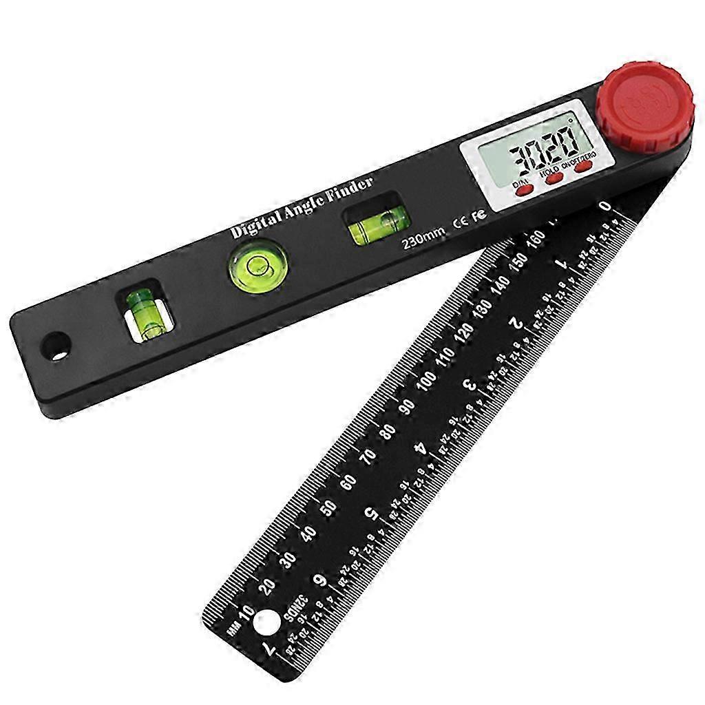 Digital Protractor 4-in-1 Multifunction Bevel Ruler 0 ~ 360 Digital Angle Finder with LCD Display for Woodworking
