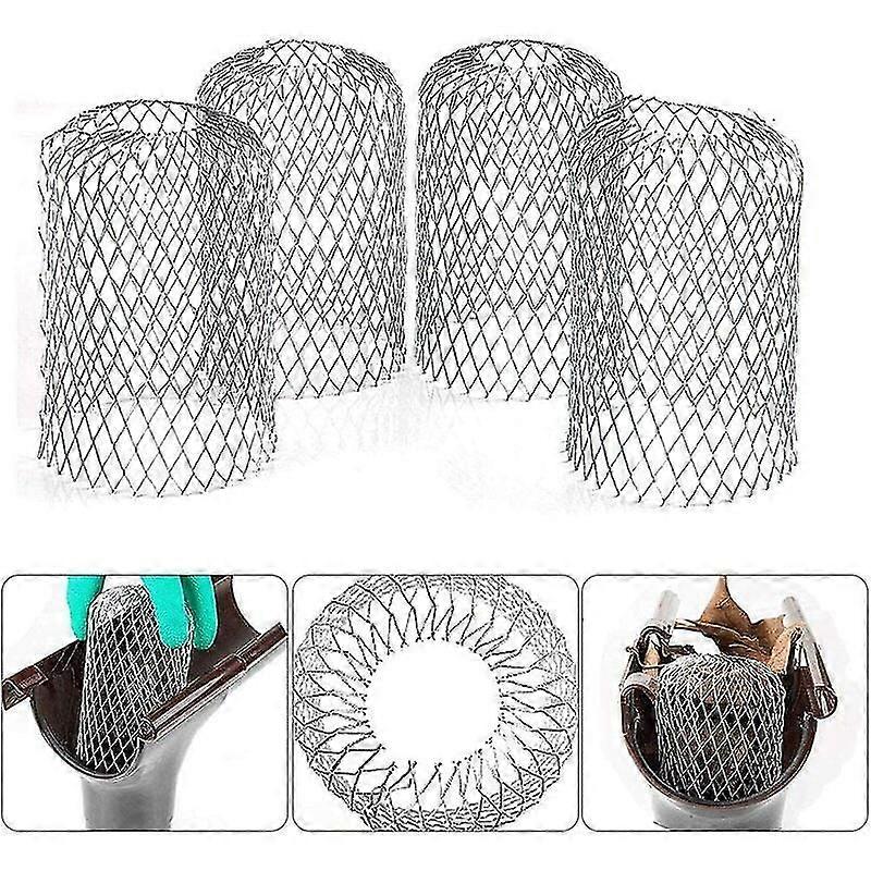 4 Flexible Aluminum Gutter Filters Diameter 8cm Grid Wire Mesh Stop Leaf Strainer Strainer Leaf Guard Gutter Cover to Protect Gutter Against Roof Leav