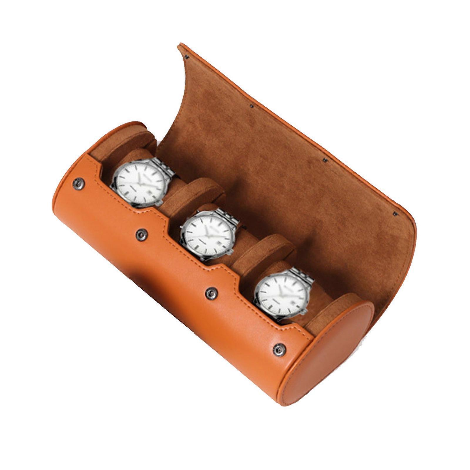 1/2/3 Slot Herren Uhr Roll Case Leder Display Uhren Box Organizer Reise Aufbewahrung Beutel Halter für Mann Frauen Geburtstag Hellbraun