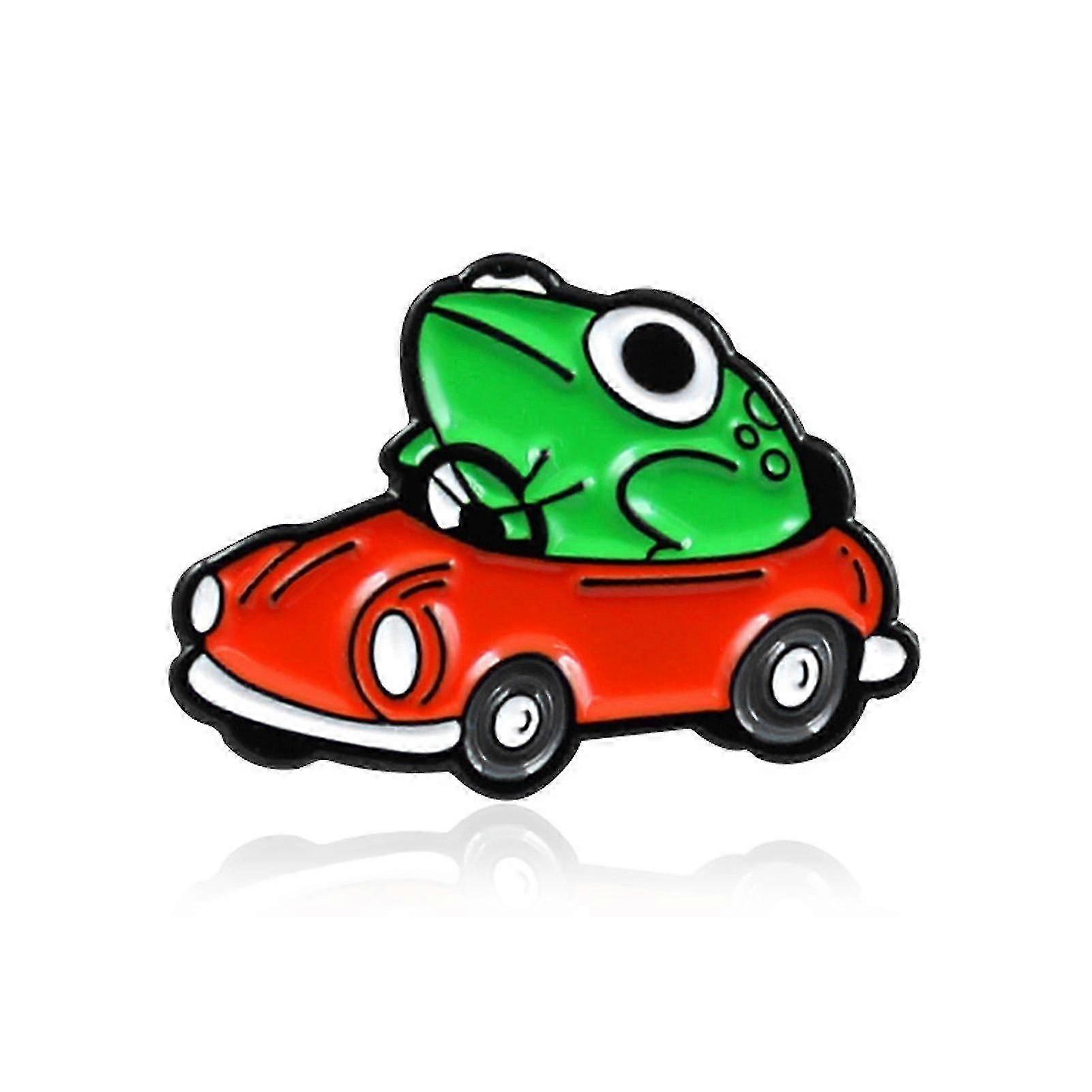 Rintaneula Sammakko Auto ajaa Sarjakuva Tuhma Lapset Rintaneula vaatteille