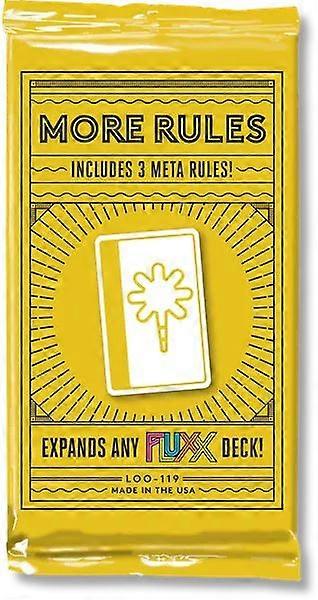 Fluxx More Rules Expansion Pack For Card Game