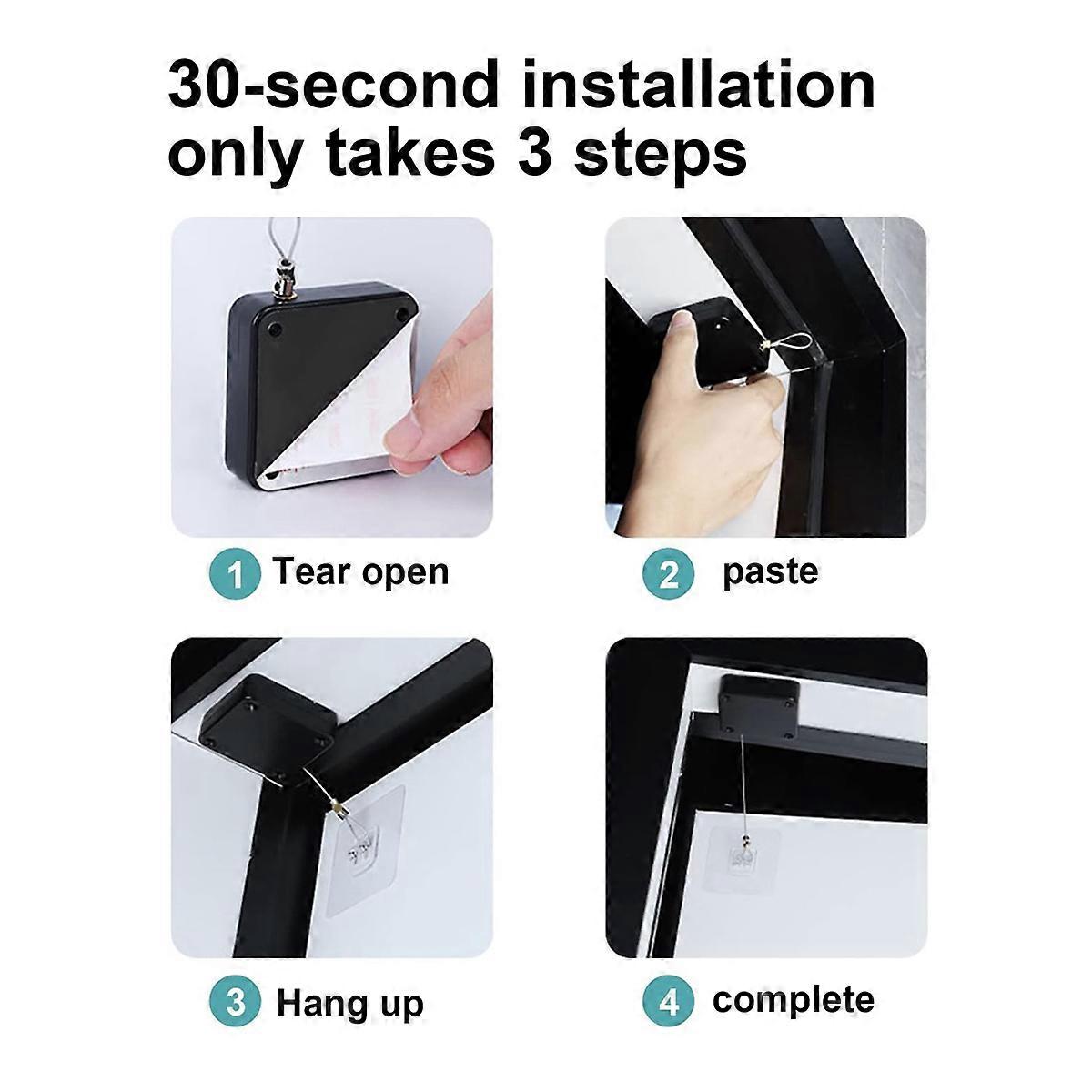 2 Pack Punch-Free Automatic Door Closer, Automatic Door Closer(500G)